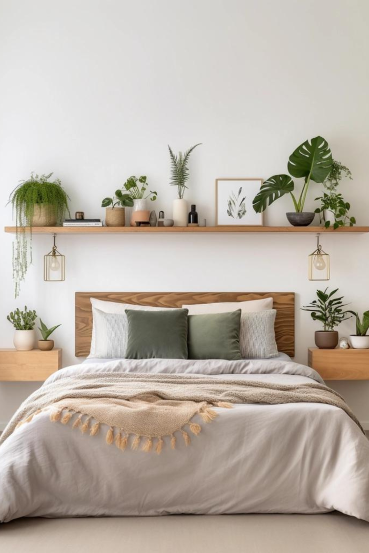 how to decorate above a headboard