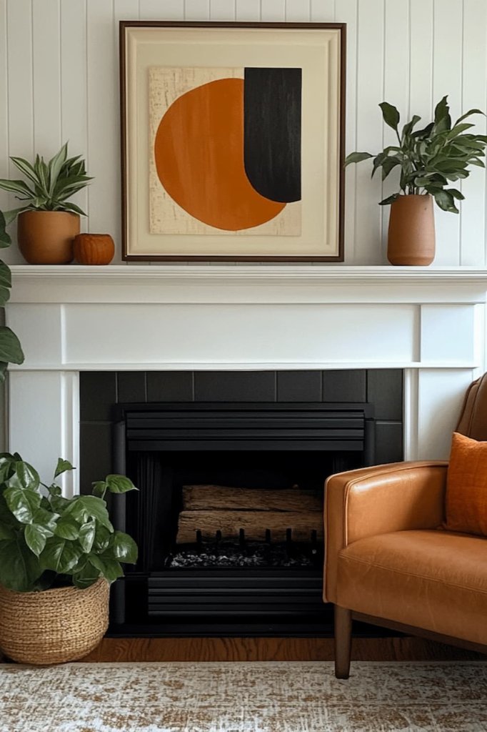 eclectic fall fireplace ideas