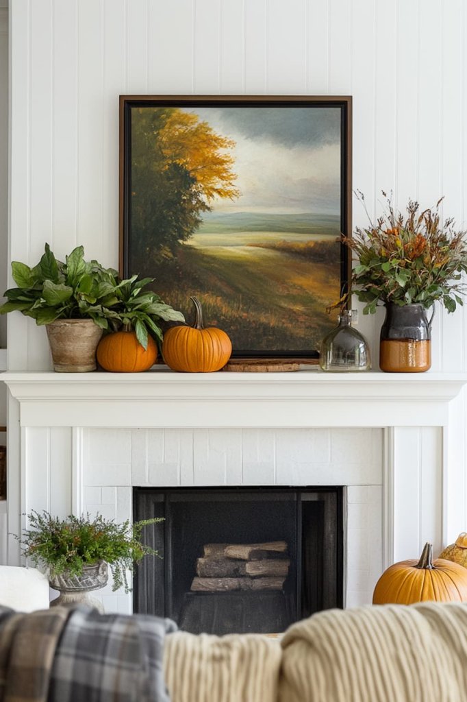 eclectic fall mantel ideas